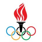 Olympic rings and torch