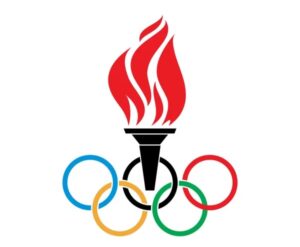 Olympic rings and torch