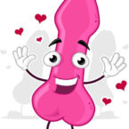 Pink dildo character.