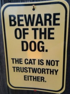 Beware of the dog sign