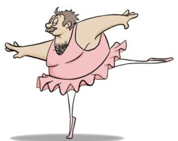 Burly ballarina male ballet dancer in tutu